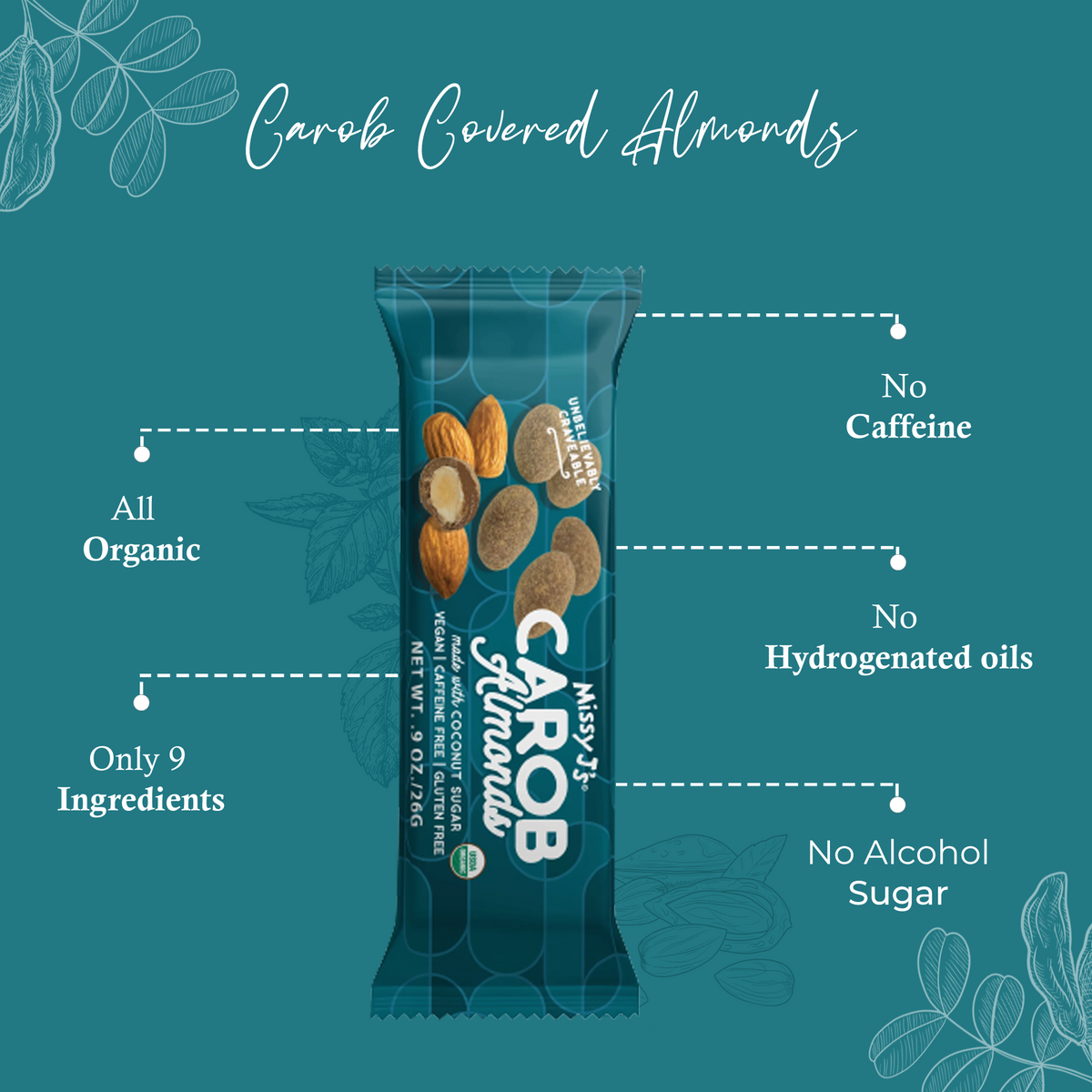 .75 oz. Organic Carob Covered Almonds