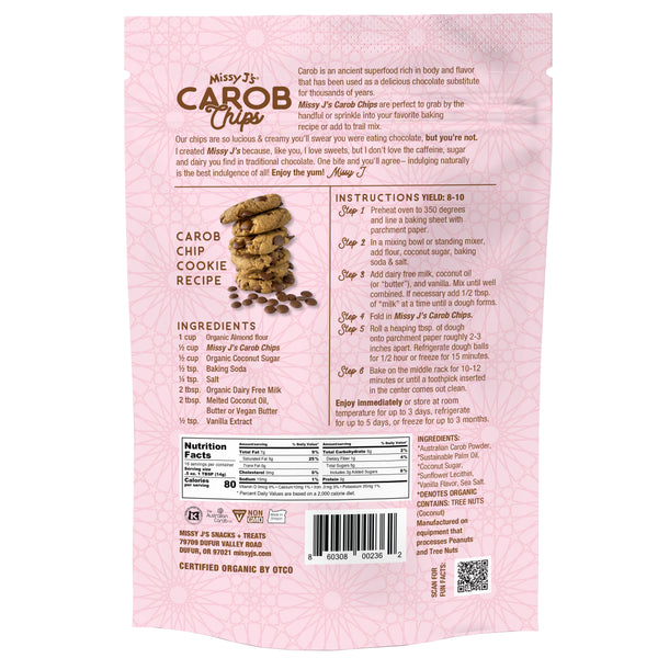 Missy J's Organic Carob Chips Sampler pack-3 flavors
