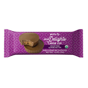 Missy J's Carob Dark Delights Unsweetened Almond Cup-12pk Caddy (Wholesale)