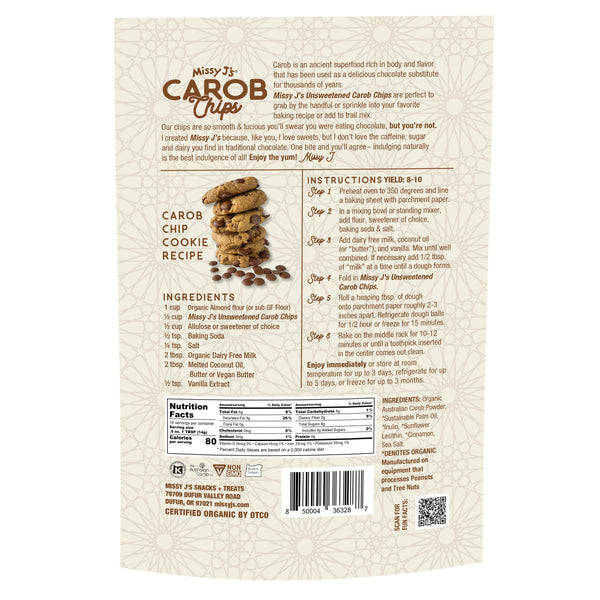 Missy J's Organic Carob Chips Sampler pack-3 flavors