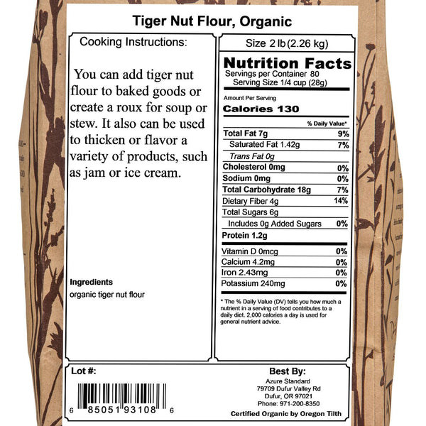 Azure Market Organics Tiger Nut Flour, Organic