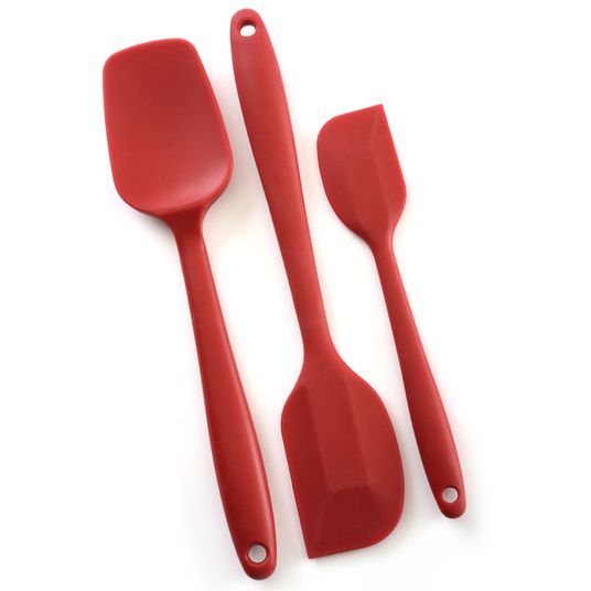 Bundlepro 3 Pack Small Silicone Spatula Set,Non-Stick Flexible Rubber  Spatulas for Cooking, Red