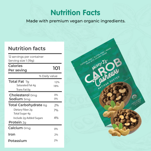 Missy J's Organic Carob Covered Cashews 8oz.