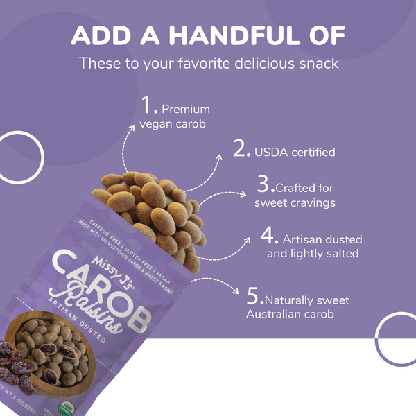 Missy J's Organic Carob Covered Raisins 8oz.