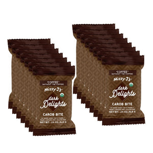 Missy J's Organic UnSweetened DARK Carob Delights-Coffee- 15 Mini Bites