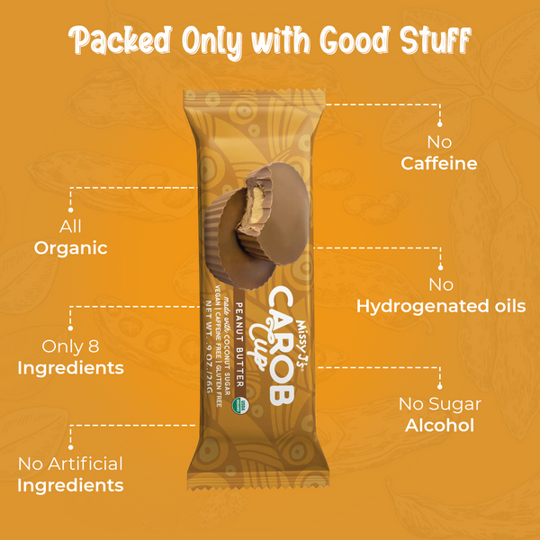 Missy J's Organic Carob Peanut Butter Cup - 3 or 12pk
