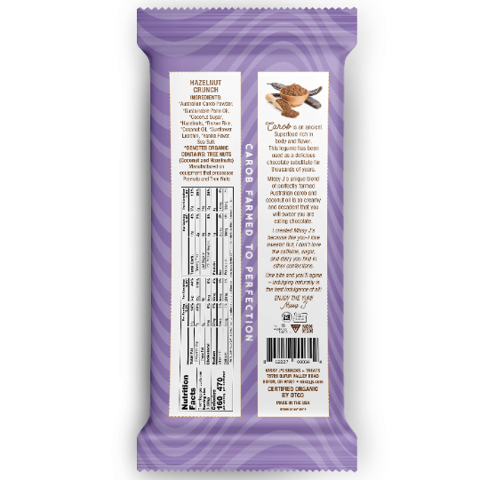 Missy J's Organic Carob Hazelnut Candy Bar-2, 6, 12pk