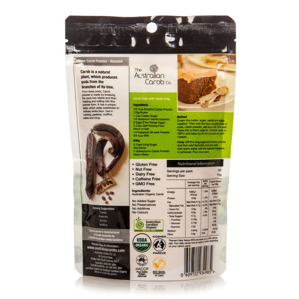 The Australian Carob Co. Pure Carob Powder, Roasted, Organic 7oz