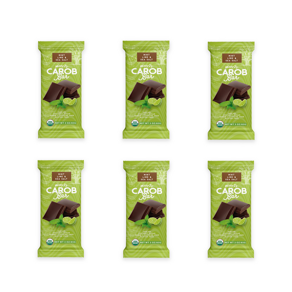 Missy J's Organic Carob Mint, Lime & Sea Salt Candy Bar-2, 6, 12pk