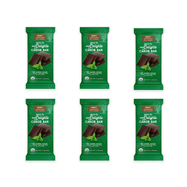 Missy J's Organic Carob Dark Delights Unsweetened Mint Candy Bar- 2, 6, 12pk