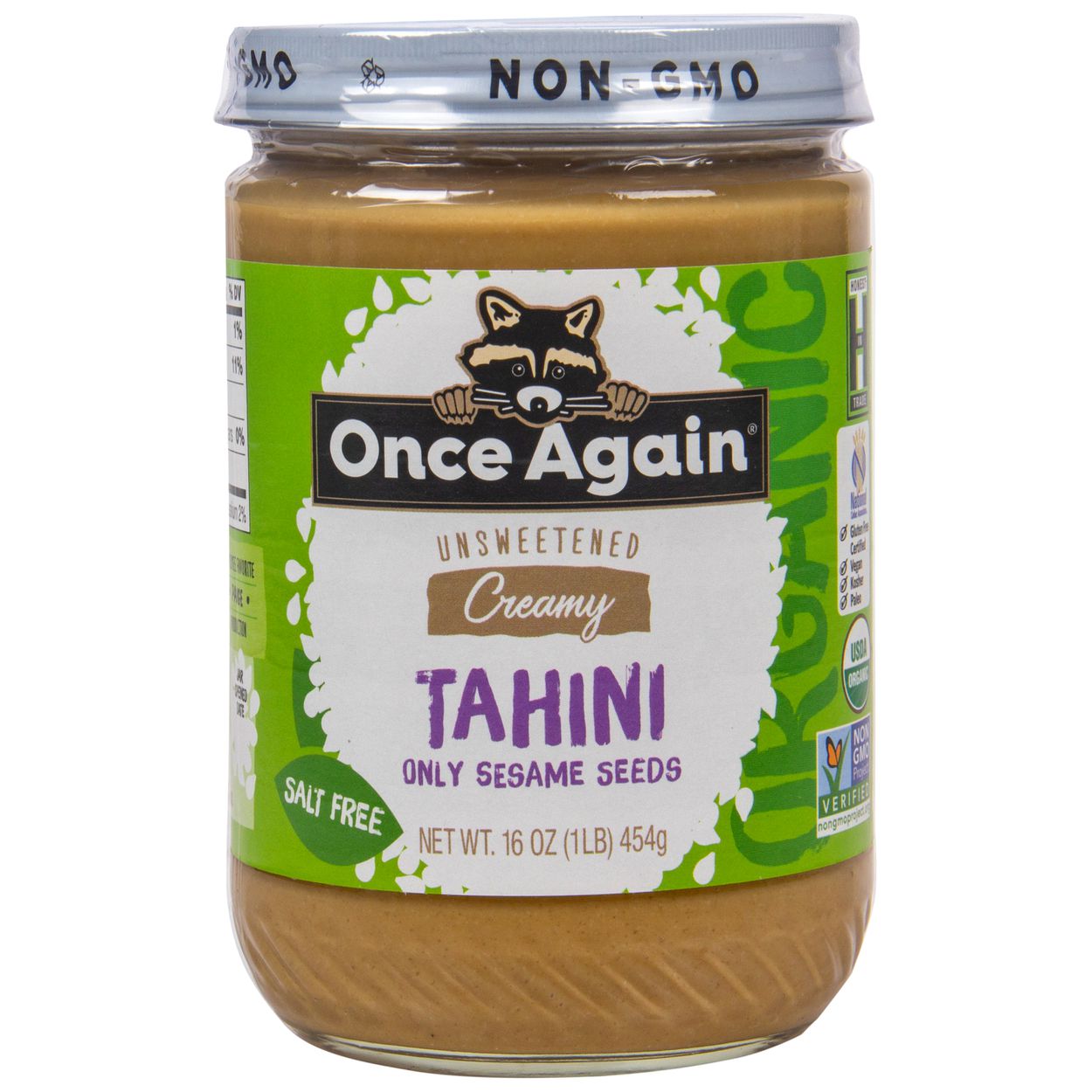 Once Again Nut Butter, Inc. Tahini Butter, Unsweetened, Salt Free, Organic