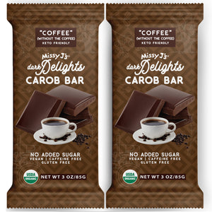Missy J's Organic Carob Dark Delights Unsweetened Coffee Candy Bar- 2, 6, 12pk