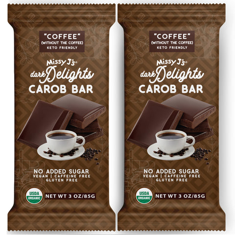 Missy J's Organic Carob Dark Delights Unsweetened Coffee Candy Bar- 2, 6, 12pk