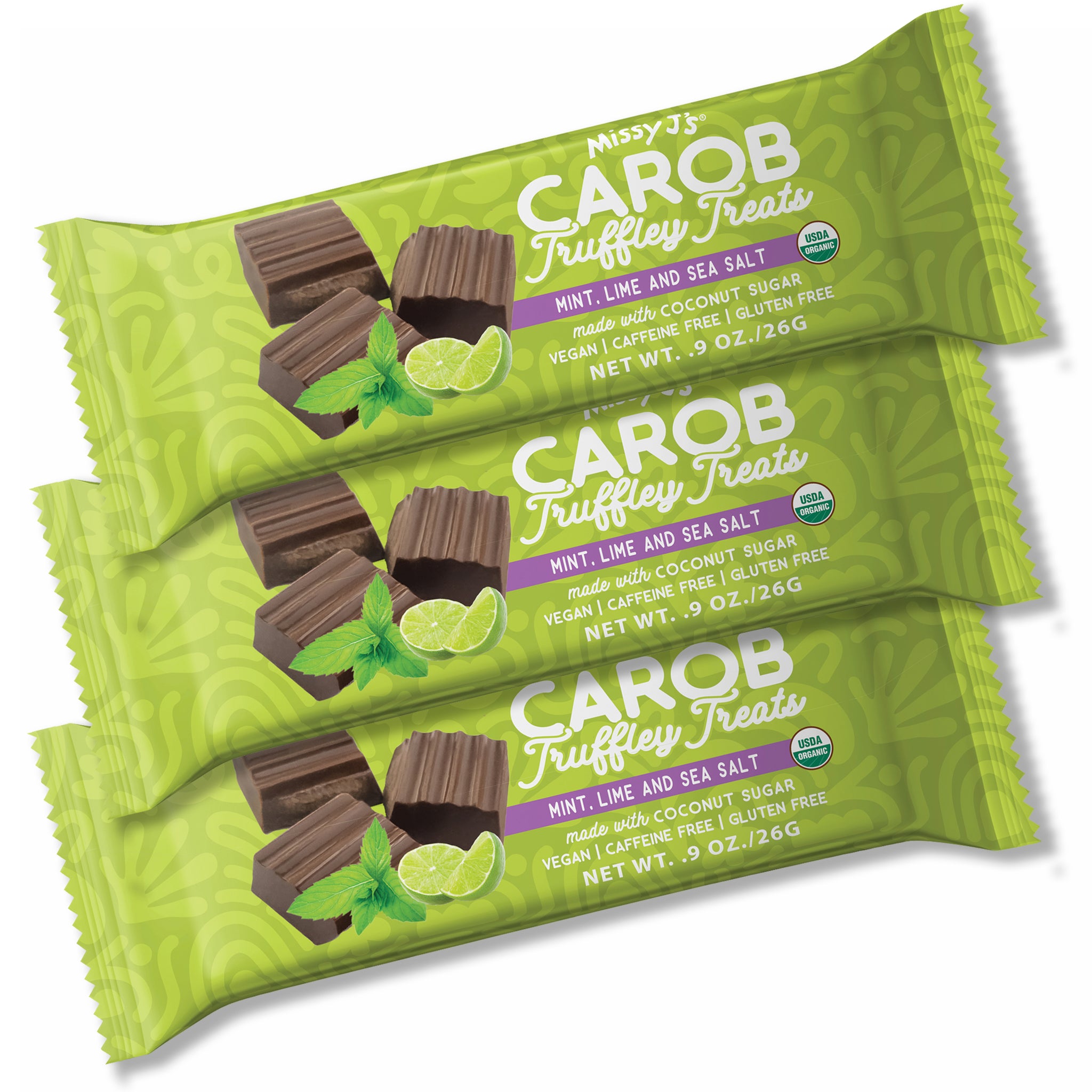 Missy J's Organic Carob Mint, Lime, Sea Salt Truffley Treats-3 or 12pk