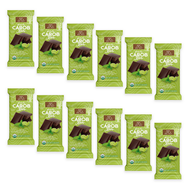 Missy J's Organic Carob Mint, Lime & Sea Salt Candy Bar-2, 6, 12pk