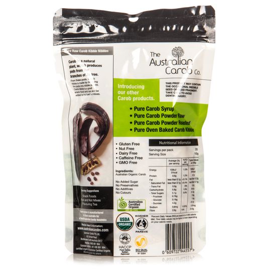 The Australian Carob Co. Pure Raw Carob Kibble Nibbles, Organic
