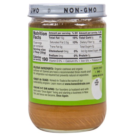 Once Again Nut Butter, Inc. Cashew Butter, Creamy, Organic