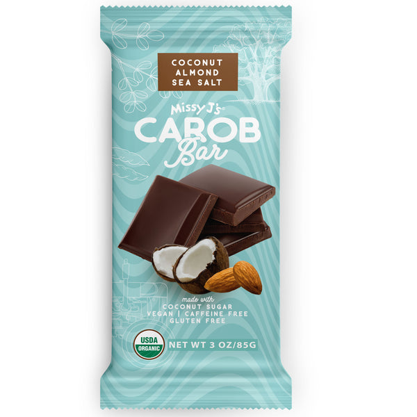 Missy J's Organic Carob Coconut, Almond, Sea Salt Candy Bar - 2, 6 or 12 pk