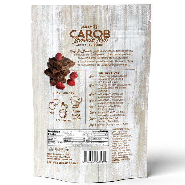 Missy J’s Organic Carob Whole Wheat Brownie Mix