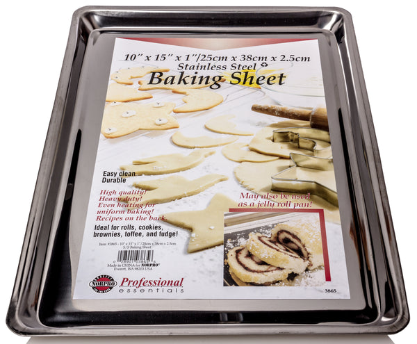 Baking Sheet, Stainless Steel, 15 x 10 x 1 inch