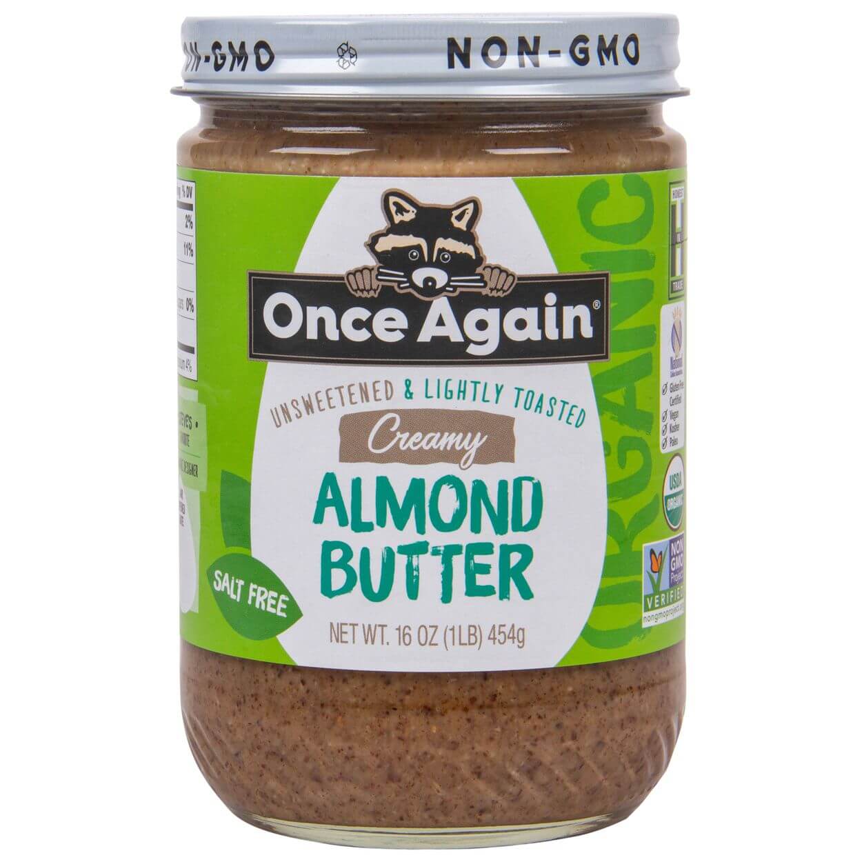 Almond Butter, Creamy, Lightly Toasted, Salt Free, Organic