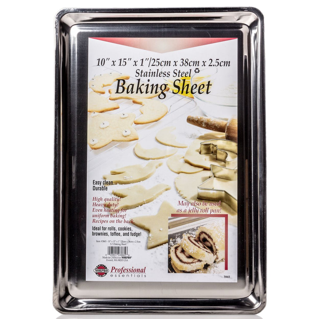 Baking Sheet, Stainless Steel, 15 x 10 x 1 inch - Missy J's